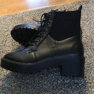 Nasty Gal Black Lace Up Ankle Boots
